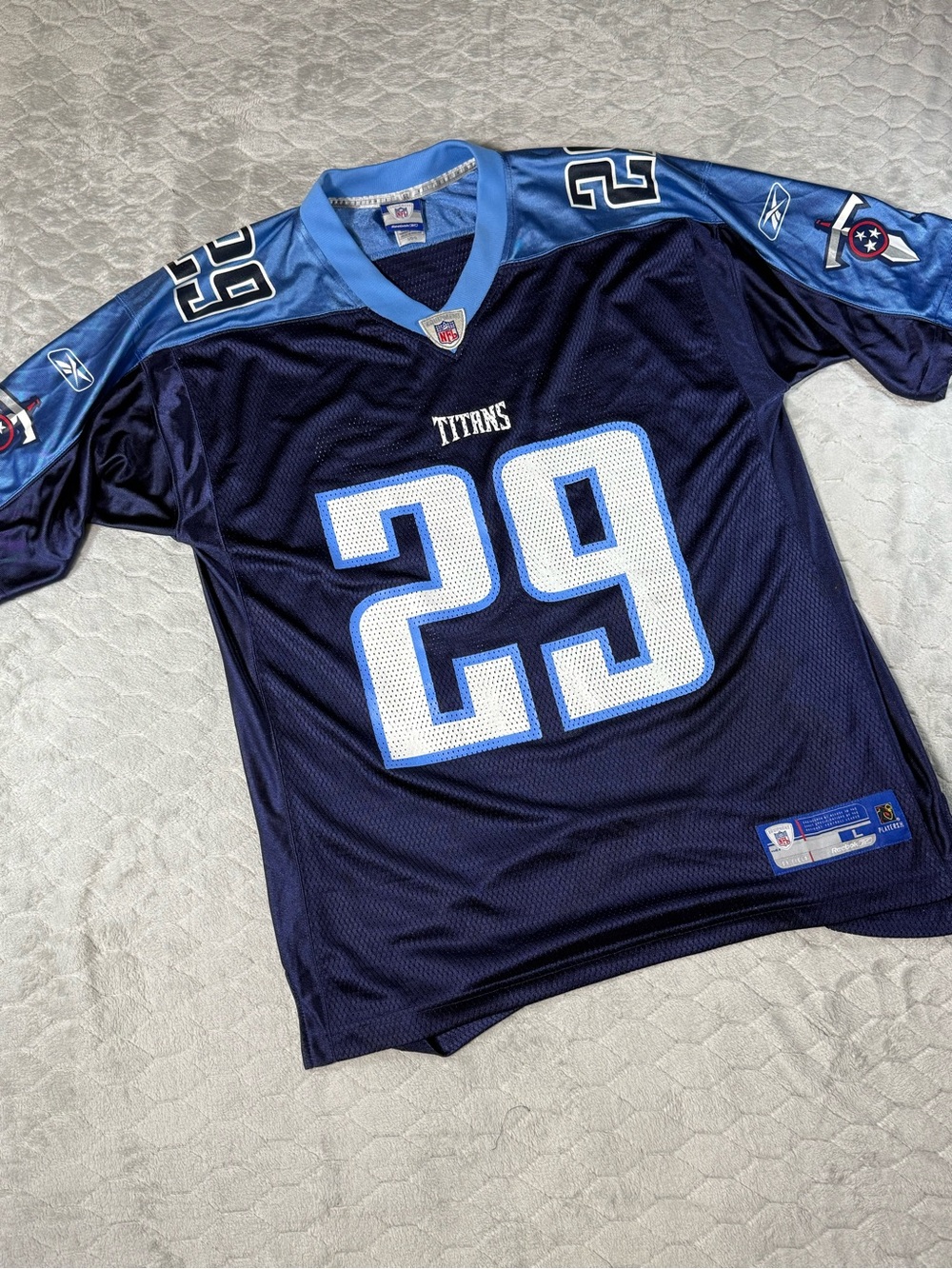 Tennessee Titans Chris Brown #29 Reebok NFL Jersey Mens Large Blue Y2K